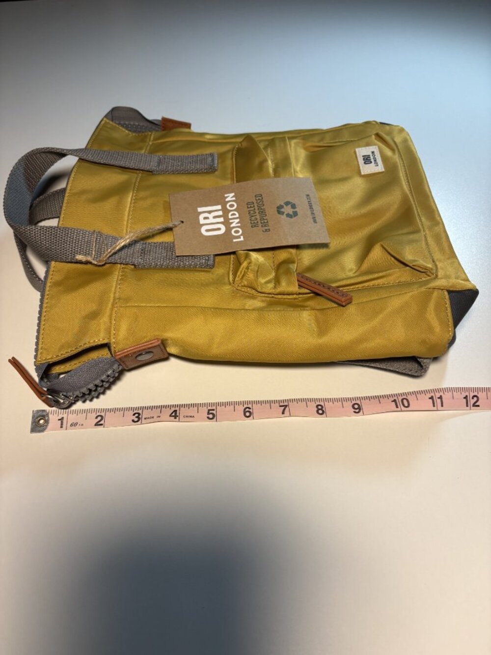 NWT ORI London Bantry B Recycled Nylon Backpack Corn Yellow Small Travel Bag - Picture 12 of 13